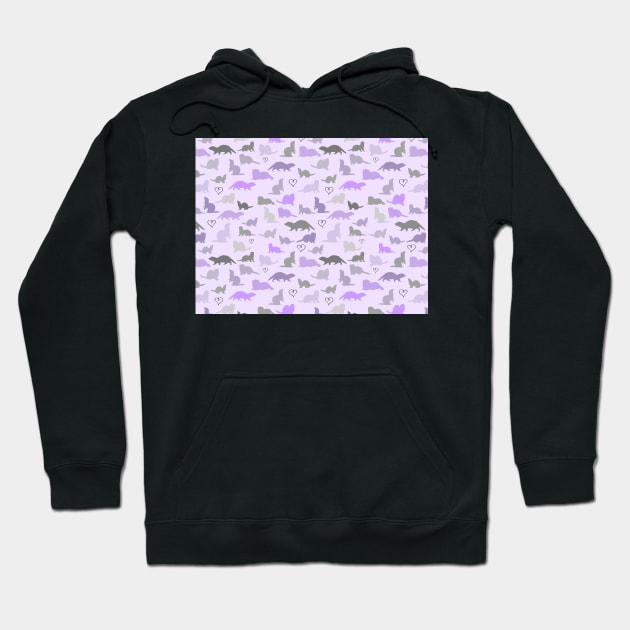 Fun Purple Ferrets Pattern Hoodie by CeeGunn